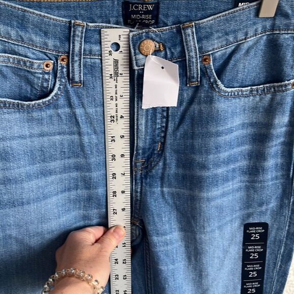 J Crew‎ Midrise Flare Crop Jeans Womens Size 25 - Picture 7 of 9